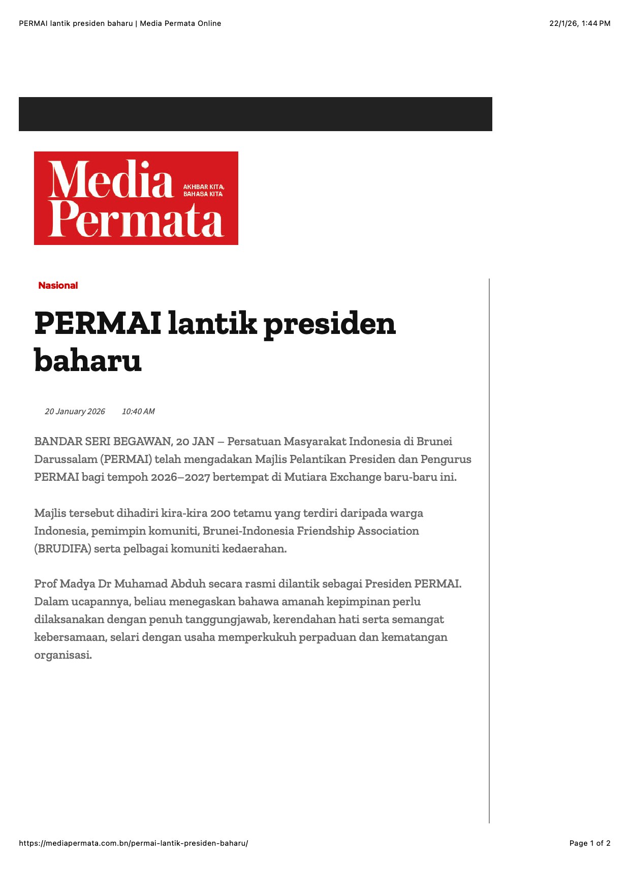 Dokumentasi Media Permata Online, halaman 1